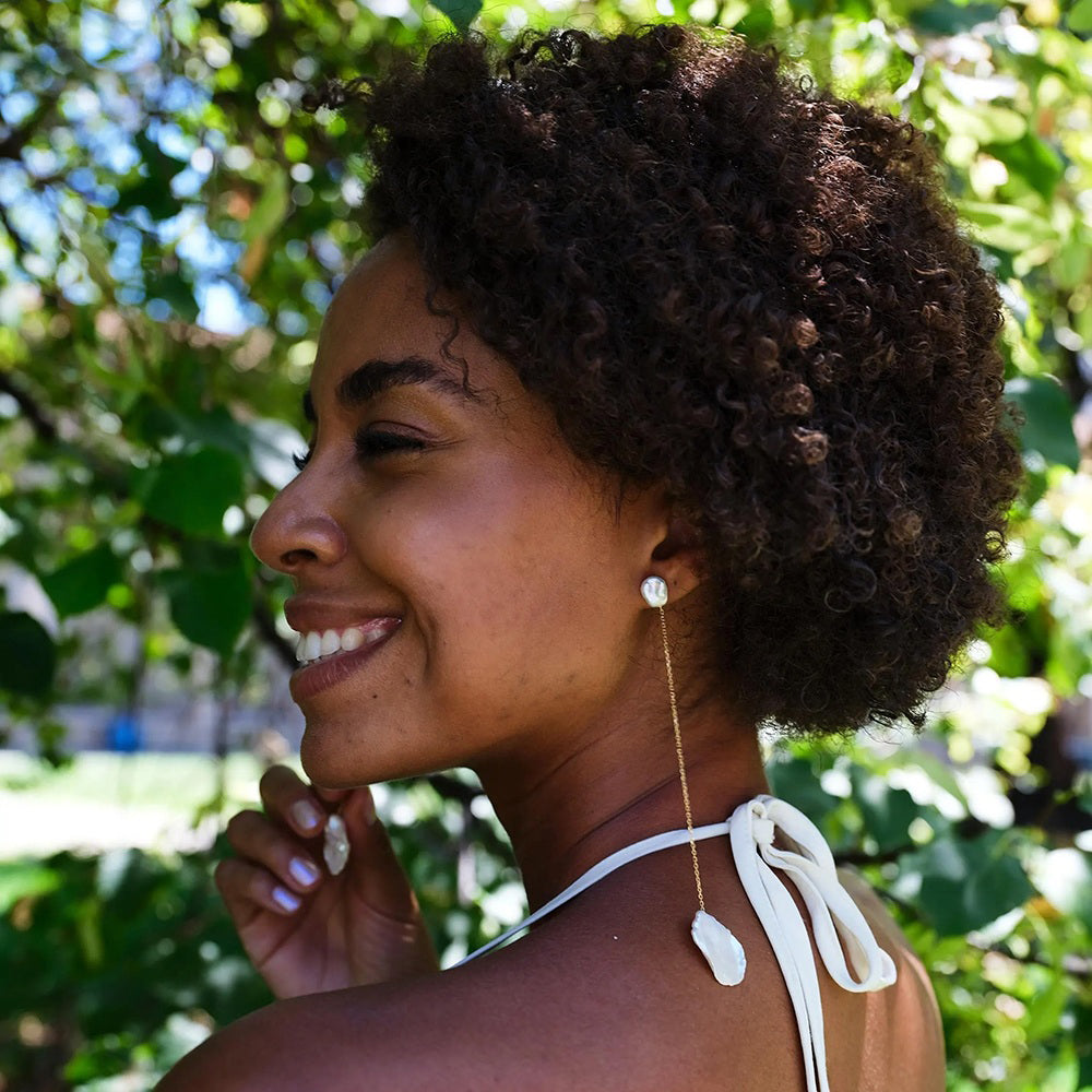 Long Double Pearl Earrings Series