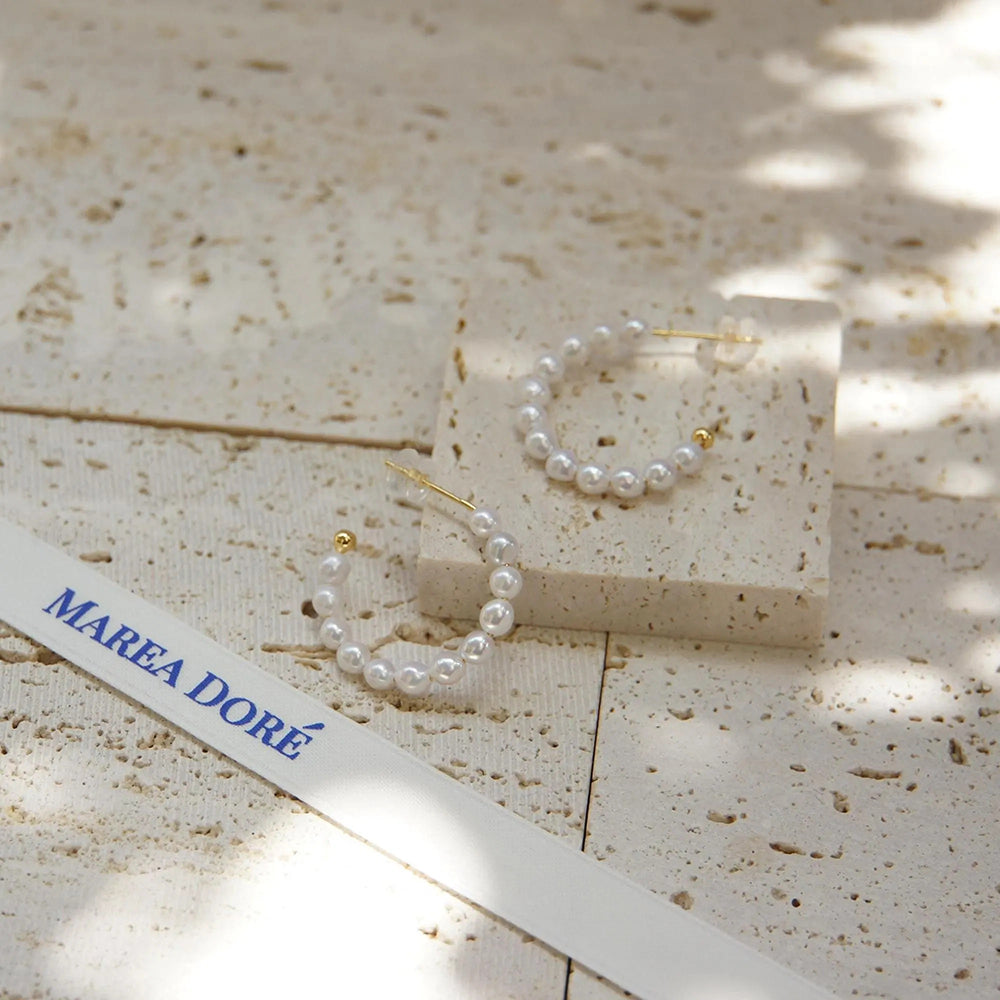 Pearl Hoop Earrings