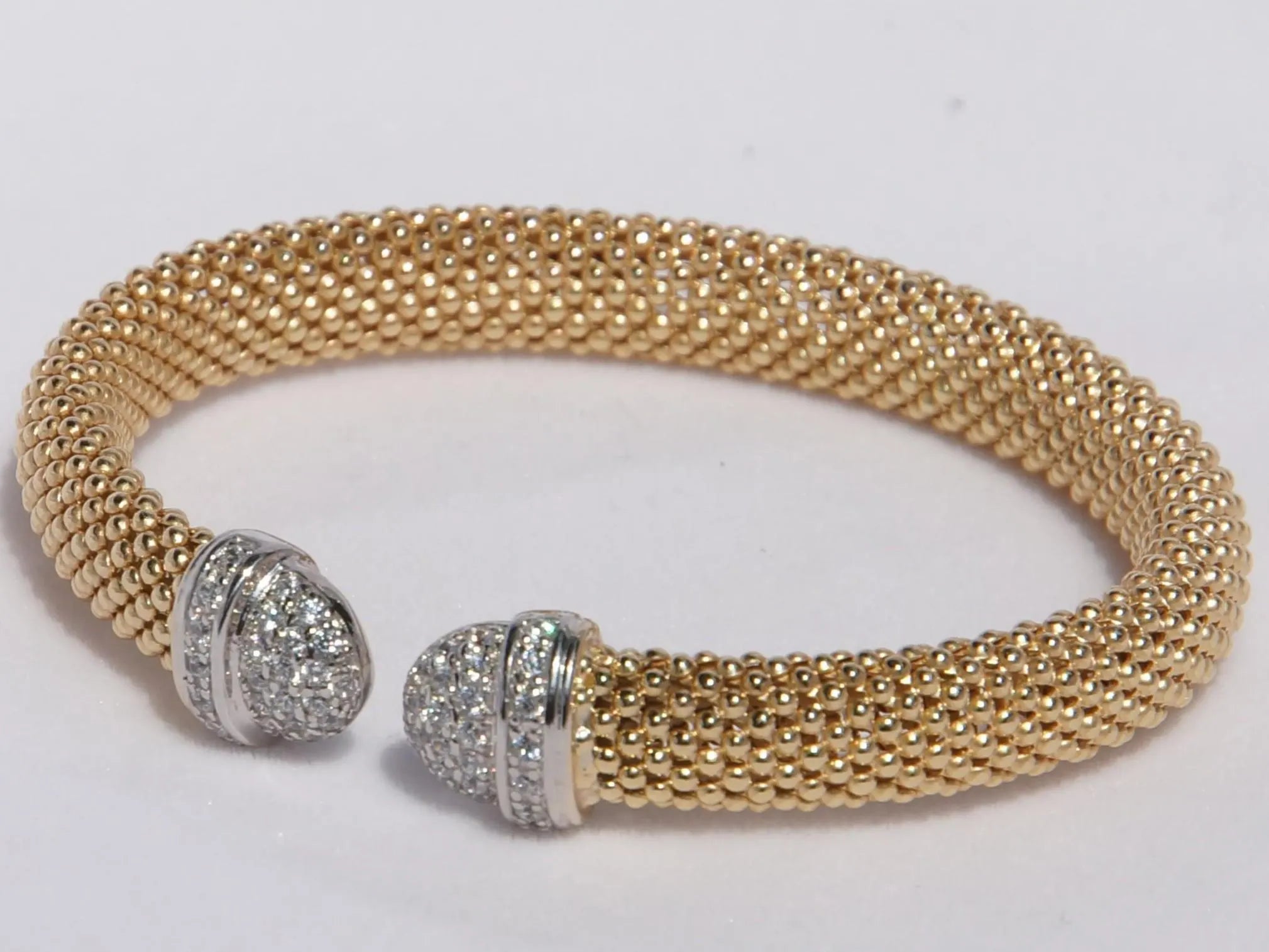 Italian Tubogas Bracelet with Zircon Stone